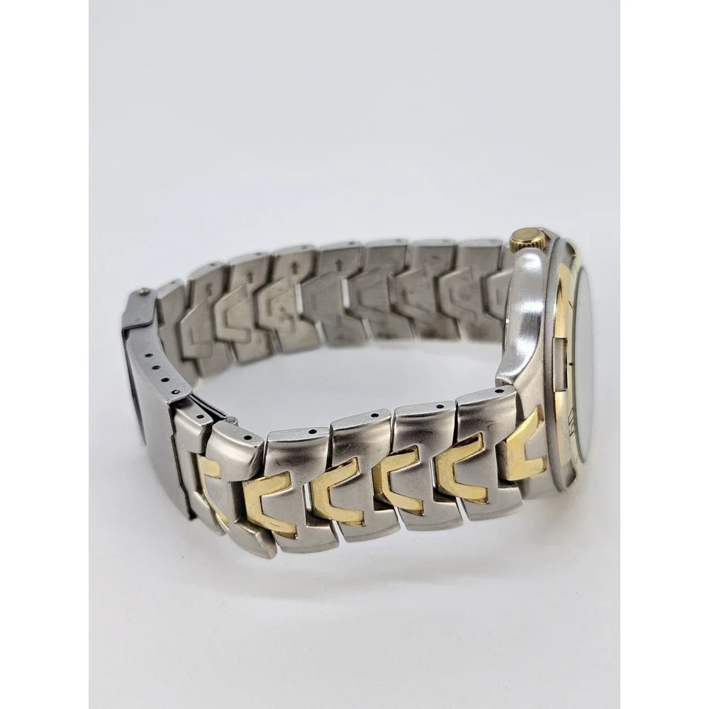 Men's Analog Watch 38MM‎ Gray Dial Date Two Tone Bracelet Band 6.5